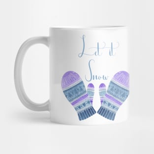 Knitted Blue and Violet Mittens Mug